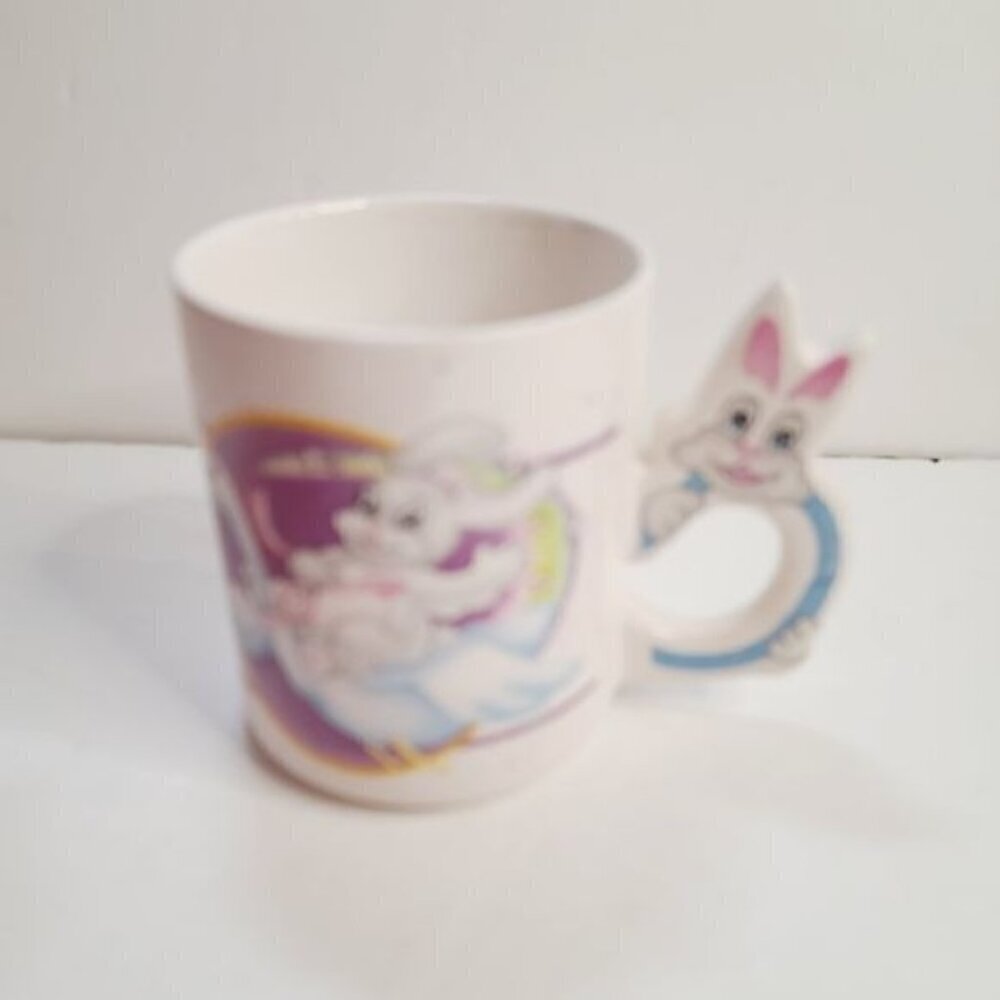 Vintage Kitsch Psychedelic Bunny Rabbit Kawaii Bunny Handle Quirky Coffee Mug - Picture 6 of 15